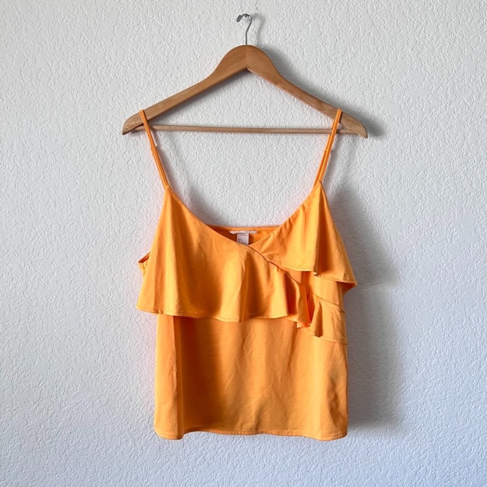 H&M Orange Creamsicle Cami Ruffle Top Size Large